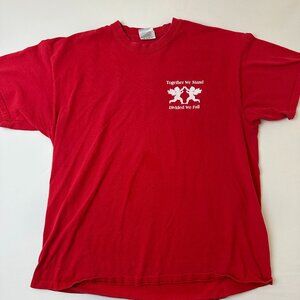 American Cancer Society Shirt Mens XL Red Fighting for a Cure Angel Boxing Tee